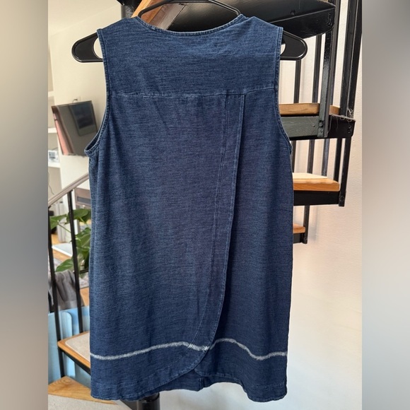 J.Jill Pure Jill Women's Indigo Blue 100% Cotton Sleeveless Tunic Top S - Picture 2 of 6